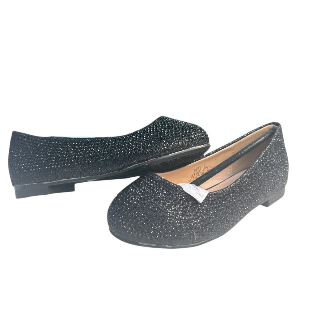 Lauren Lorraine Betty K Kids‎ Ballet Flats Black Size 9 Dress Shoes New